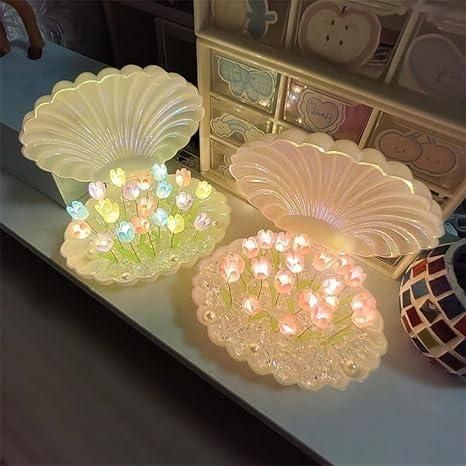 Tulip Night Light – Flower Lamp in Elegant Shell Design