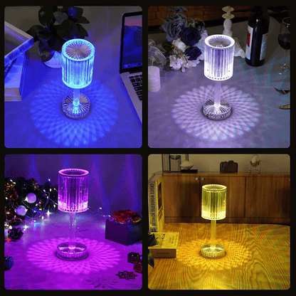 RGB Crystal Table Lamp – 16 Color LED Nightstand Light with Remote