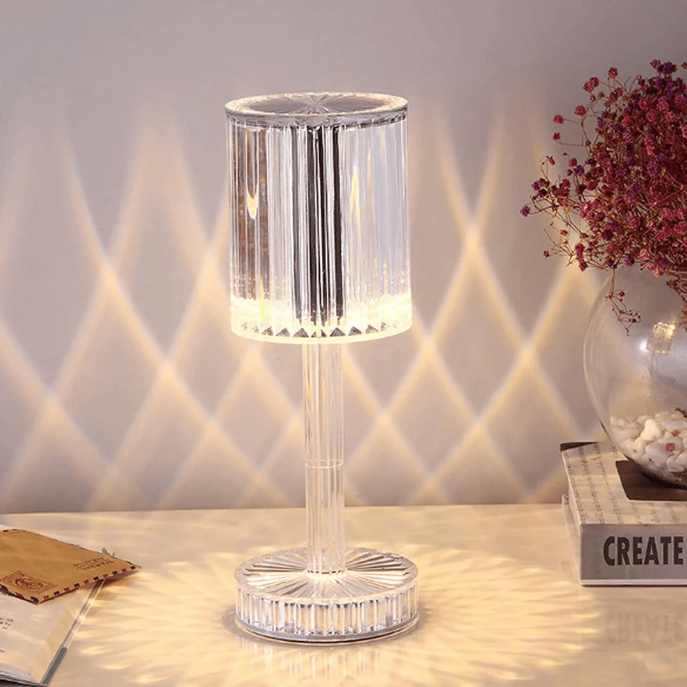 RGB Crystal Table Lamp – 16 Color LED Nightstand Light with Remote