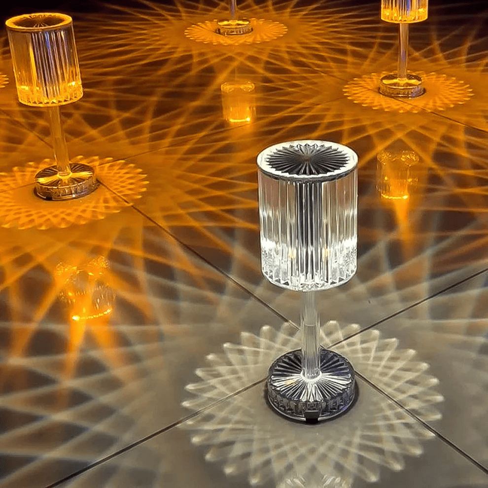 RGB Crystal Table Lamp – 16 Color LED Nightstand Light with Remote