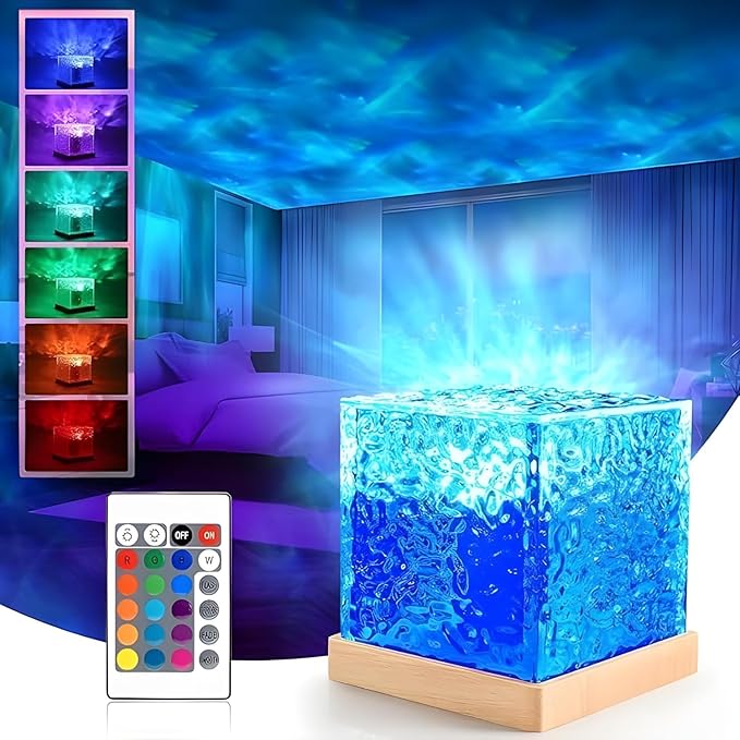 Dynamic Water Ripple Projection Light – USB RGB Ambient Night Lamp