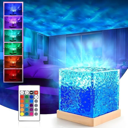 Dynamic Water Ripple Projection Light – USB RGB Ambient Night Lamp