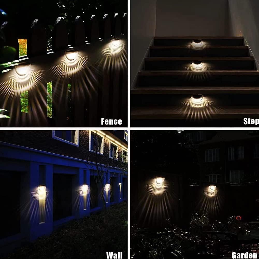 Solar Fence Lights – 4-Pack Outdoor Waterproof LED Décor