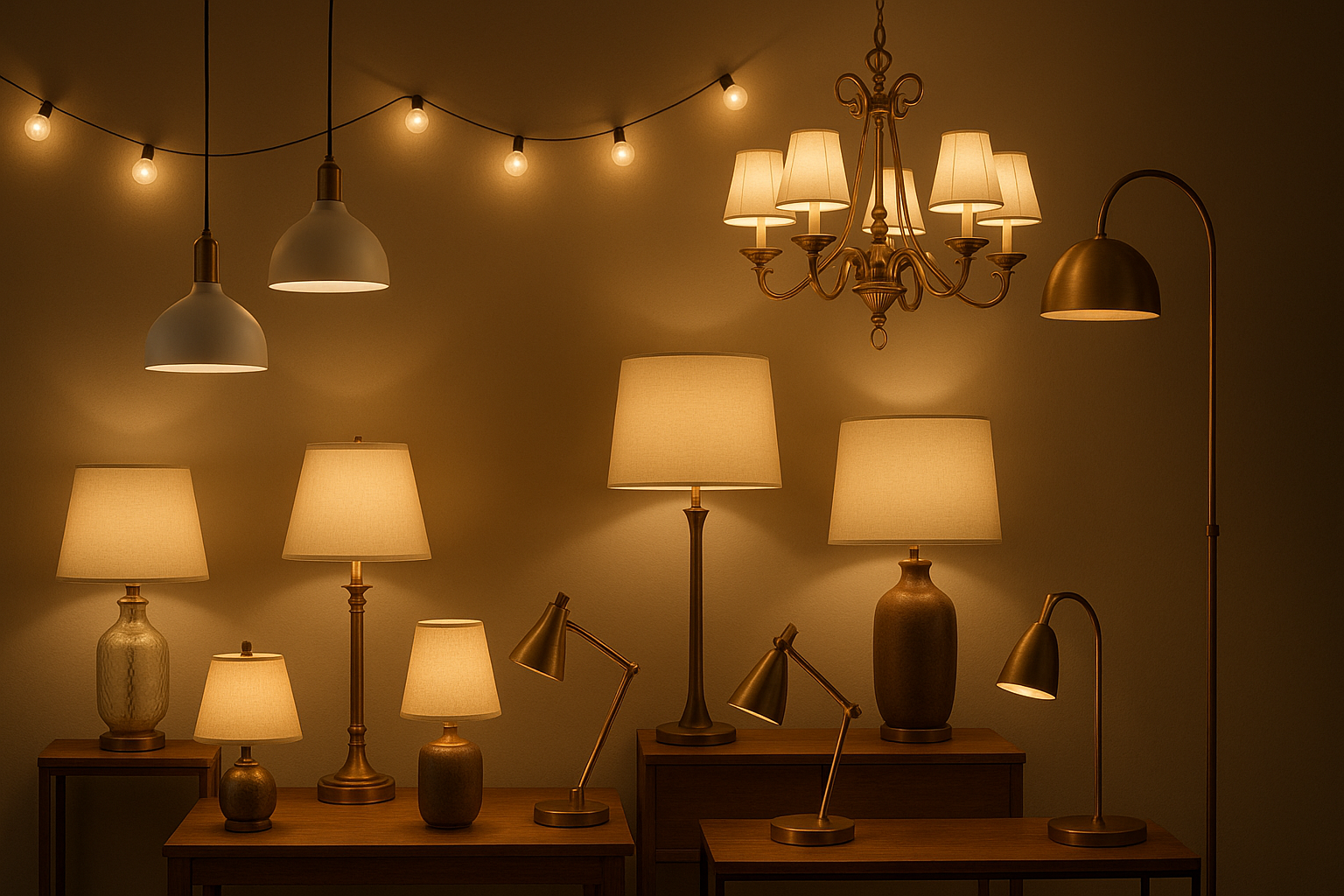 home decor collectons of lights lamps etc